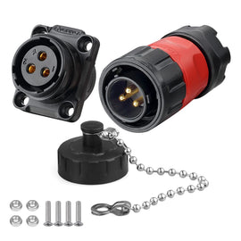 CNLINKO YM-20 Industrial Waterproof Connector IP67 Circular Connector Military Design Aviation Connector PBT Plastic Shell Connector M20 2-12 Pin Flange Socket