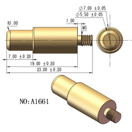 A1661 Spring Test Probe Pogo Pin 5.5mm Diameter, 23mm length  (5PCs)